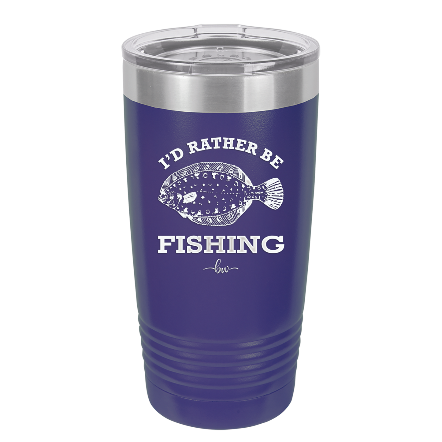 I'd Rather Be Fishing Flounder - Laser Engraved Stainless Steel Drinkware - 1587 -