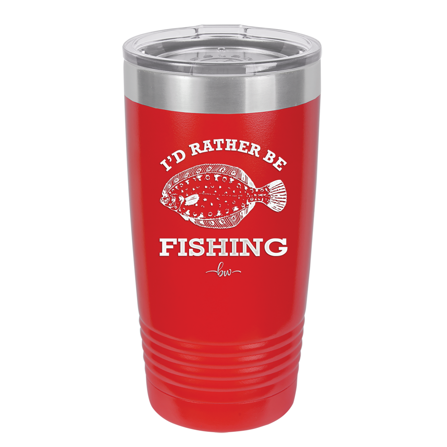 I'd Rather Be Fishing Flounder - Laser Engraved Stainless Steel Drinkware - 1587 -