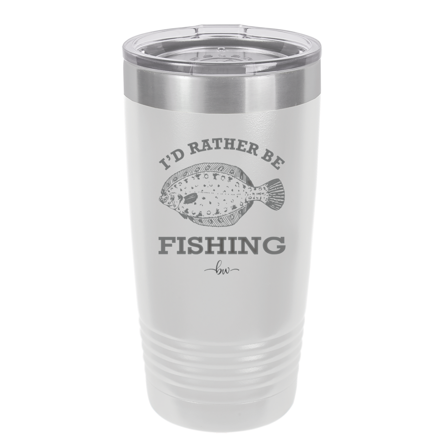 I'd Rather Be Fishing Flounder - Laser Engraved Stainless Steel Drinkware - 1587 -