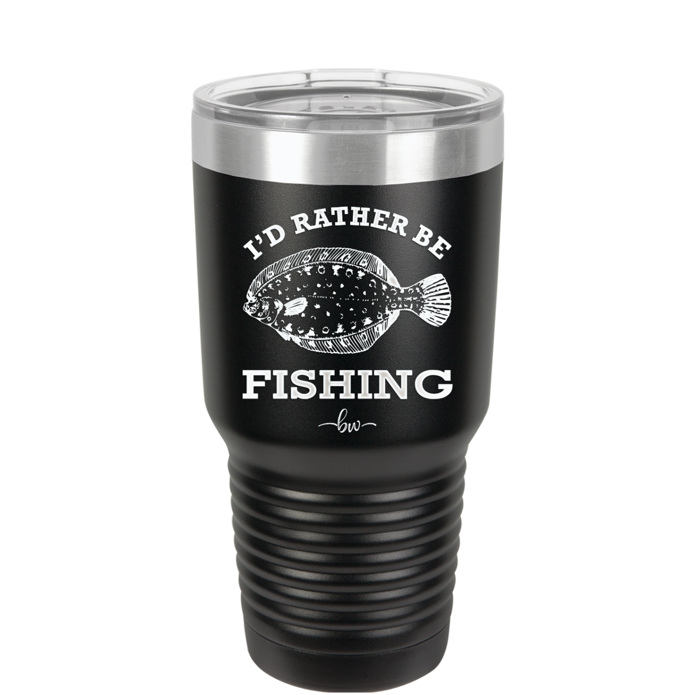 I'd Rather Be Fishing Flounder - Laser Engraved Stainless Steel Drinkware - 1587 -