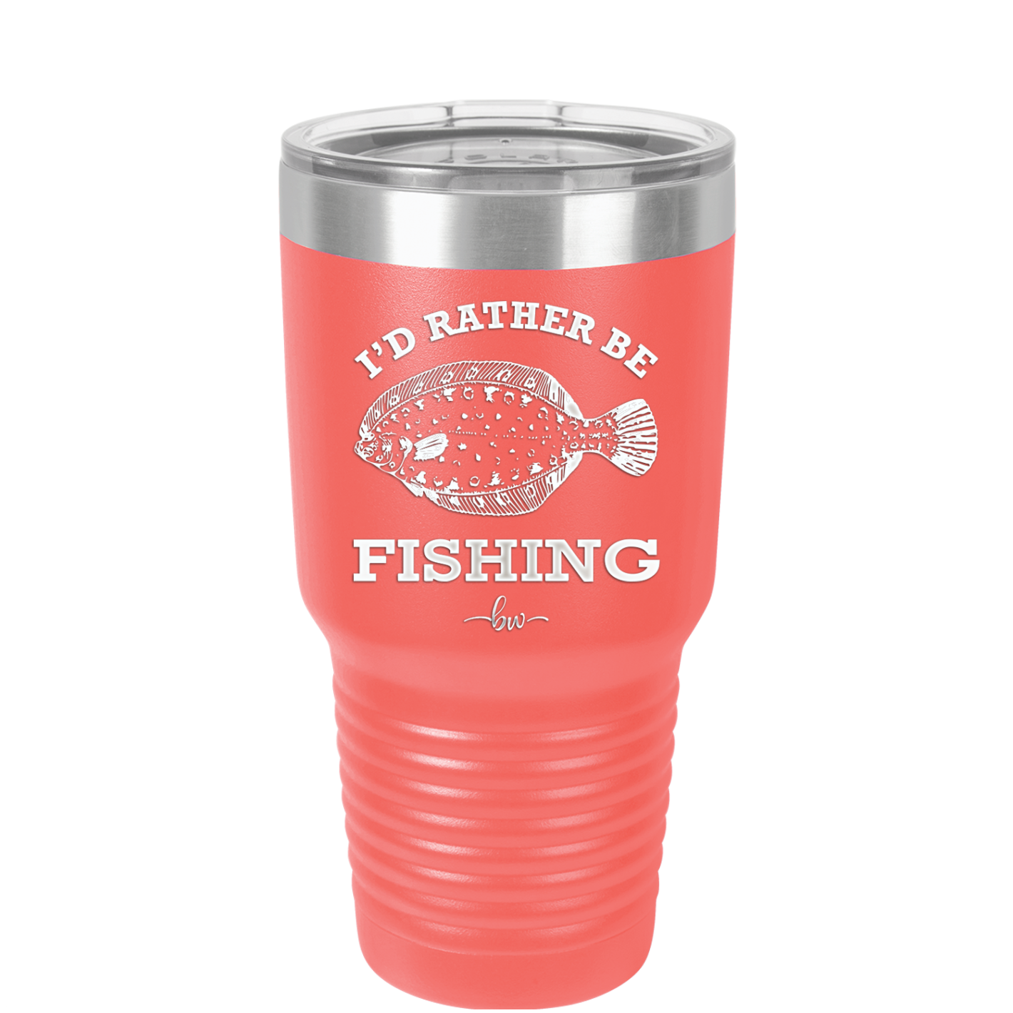 I'd Rather Be Fishing Flounder - Laser Engraved Stainless Steel Drinkware - 1587 -