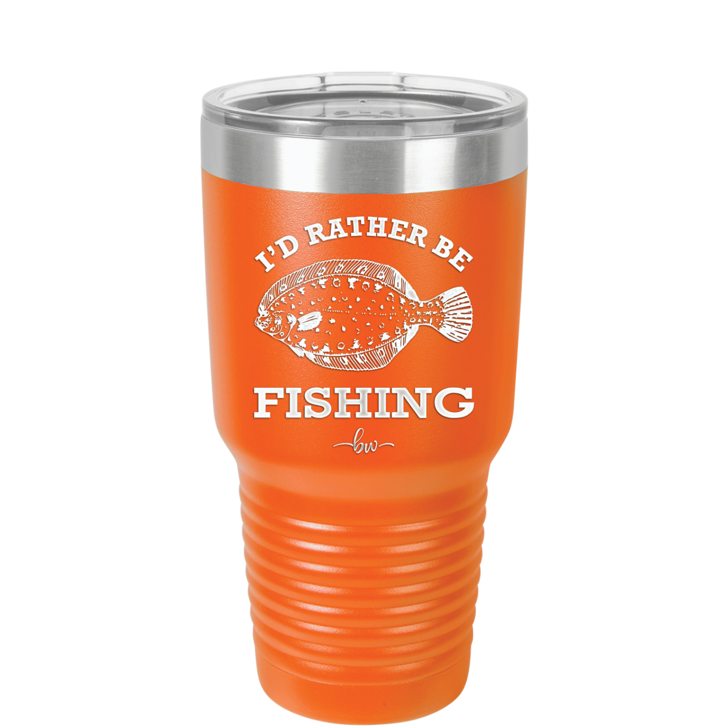 I'd Rather Be Fishing Flounder - Laser Engraved Stainless Steel Drinkware - 1587 -