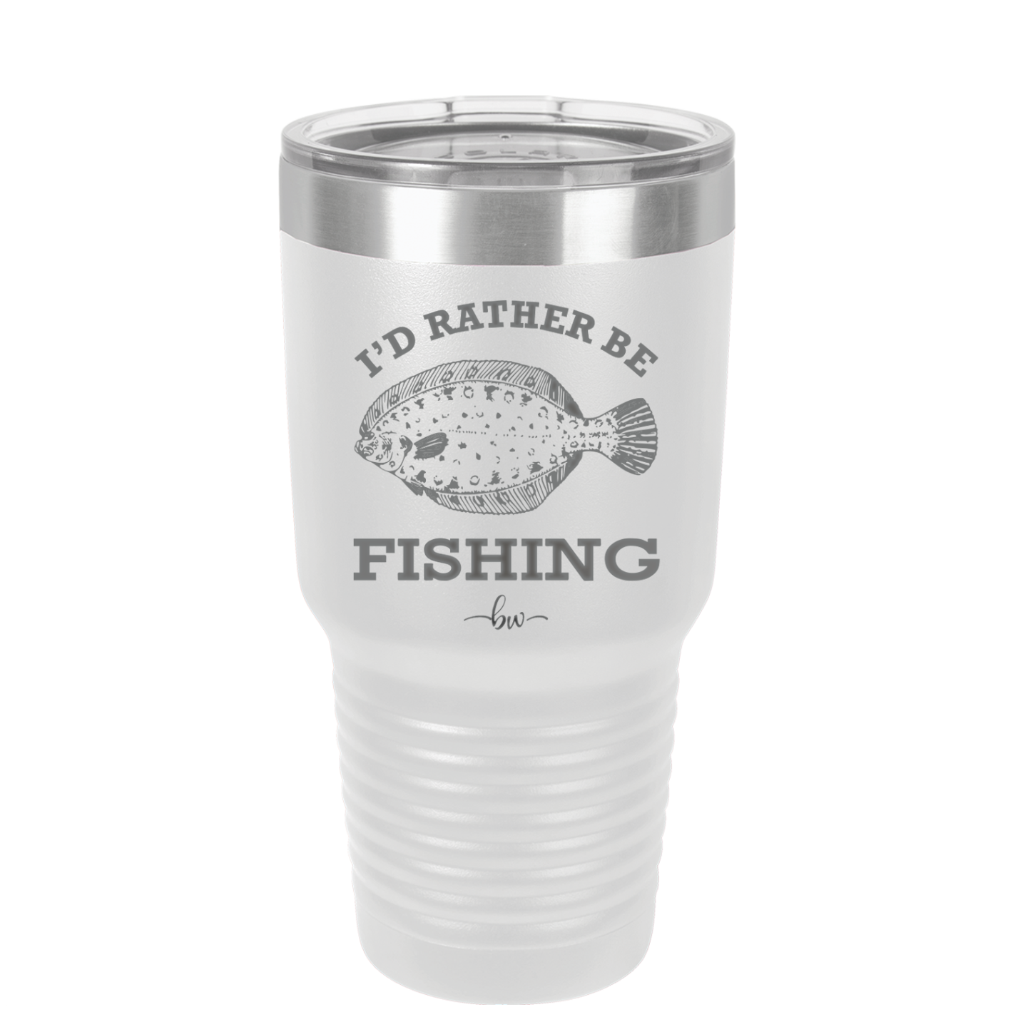 I'd Rather Be Fishing Flounder - Laser Engraved Stainless Steel Drinkware - 1587 -