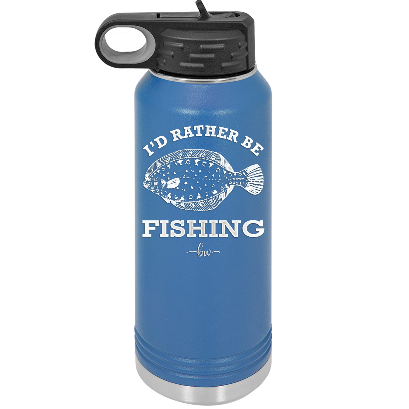 I'd Rather Be Fishing Flounder - Laser Engraved Stainless Steel Drinkware - 1587 -