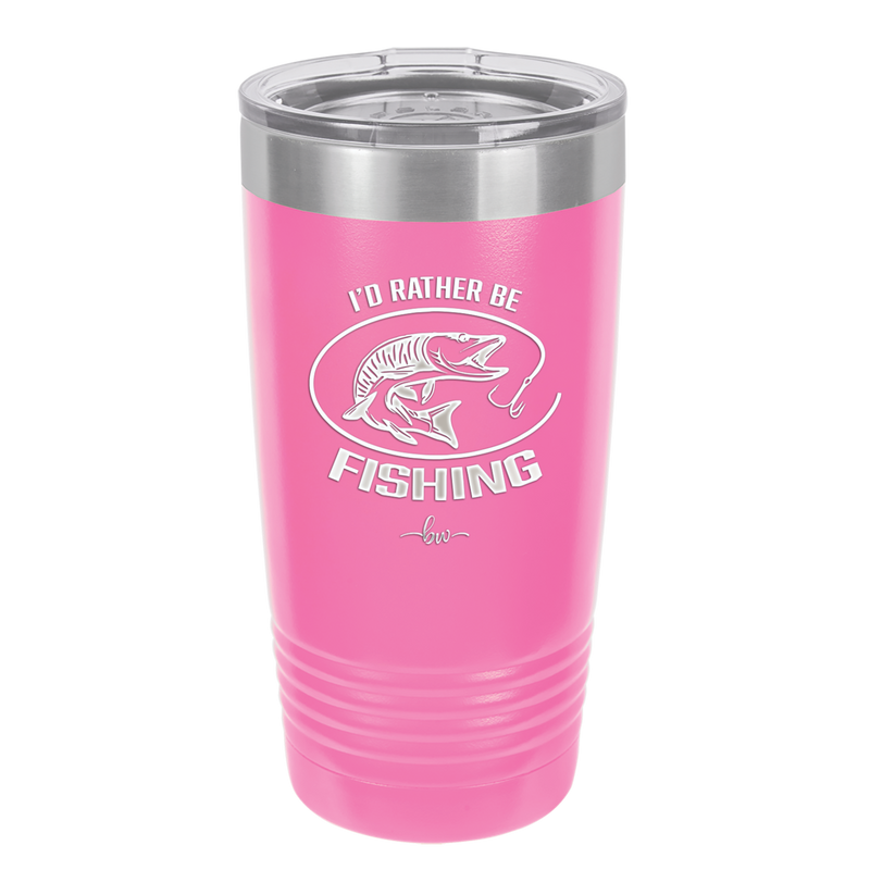 I'd Rather Be Fishing Muskie - Laser Engraved Stainless Steel Drinkware - 1588 -