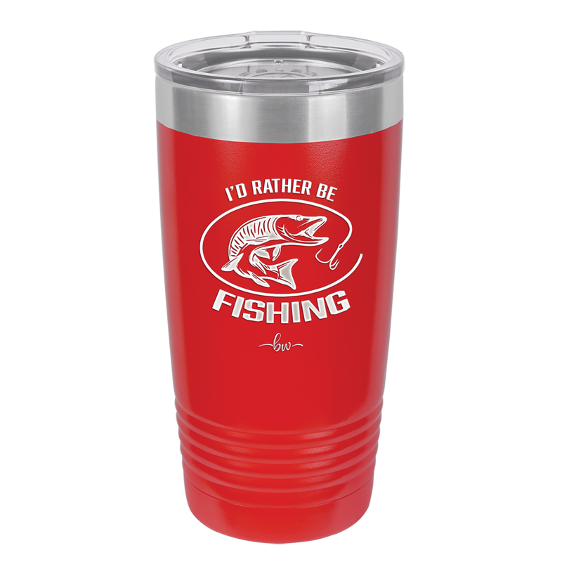 I'd Rather Be Fishing Muskie - Laser Engraved Stainless Steel Drinkware - 1588 -