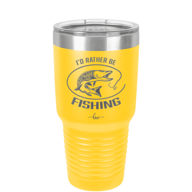 I'd Rather Be Fishing Muskie - Laser Engraved Stainless Steel Drinkware - 1588 -