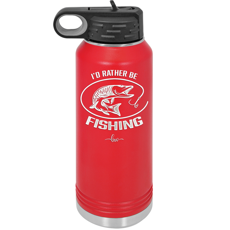 I'd Rather Be Fishing Muskie - Laser Engraved Stainless Steel Drinkware - 1588 -