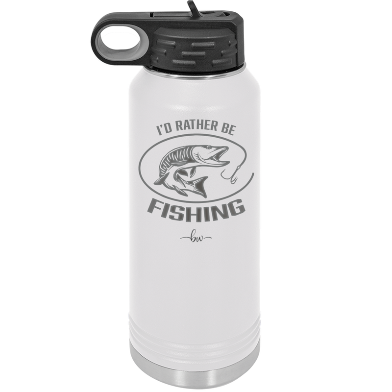 I'd Rather Be Fishing Muskie - Laser Engraved Stainless Steel Drinkware - 1588 -