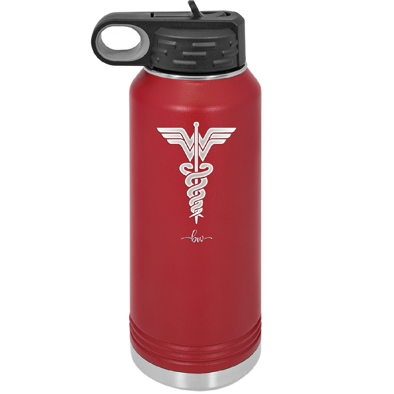 RN Wonder Woman Caduceus - Laser Engraved Stainless Steel Drinkware - 1592 -