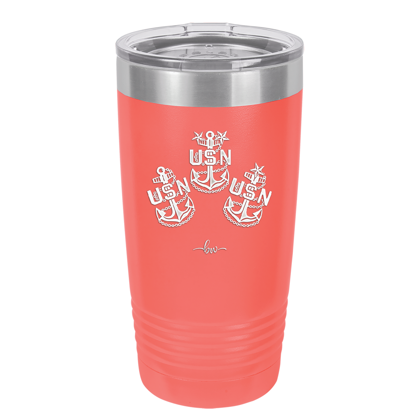 USN Petty Officer Anchor - Laser Engraved Stainless Steel Drinkware - 1609 -