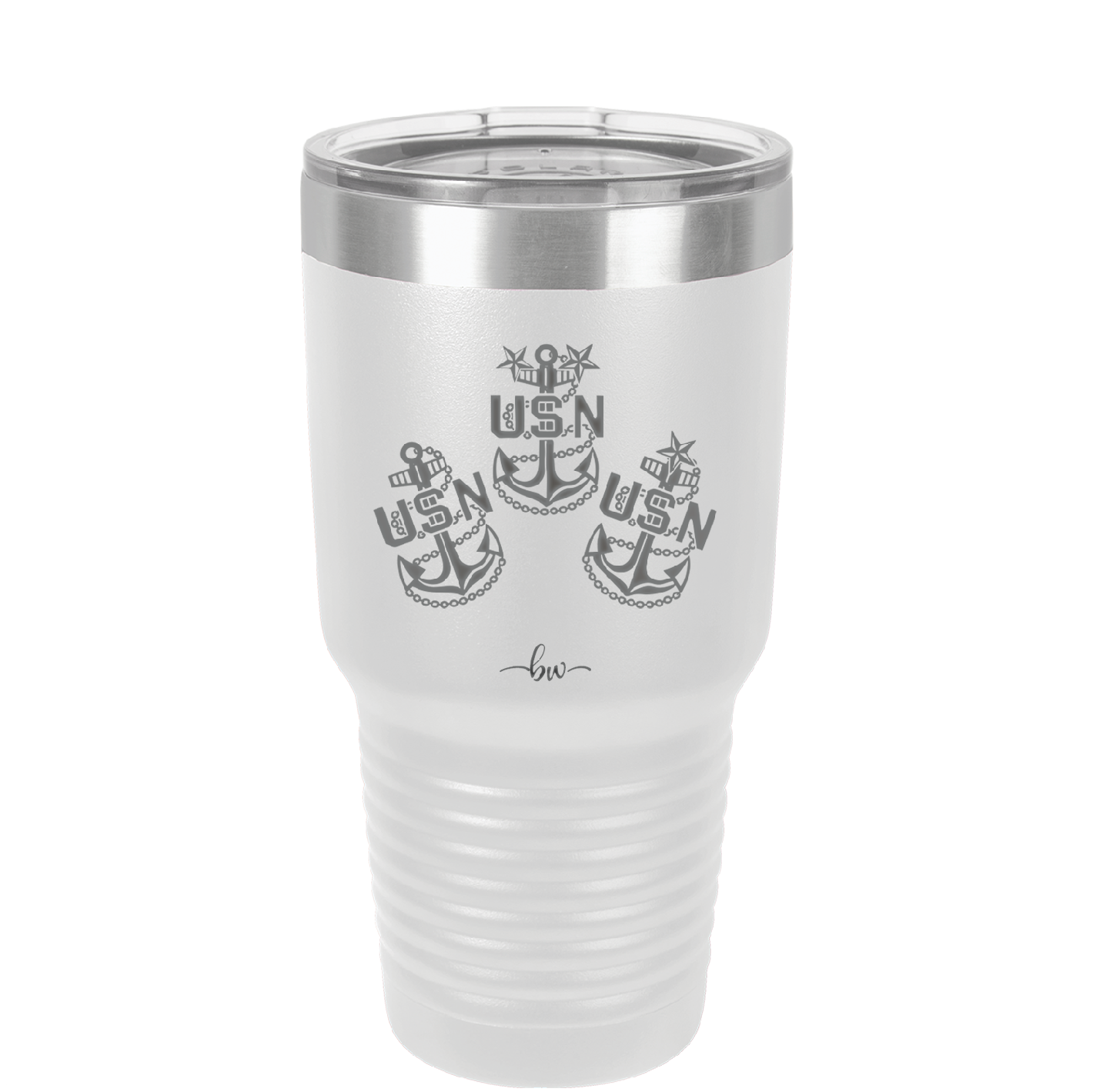 USN Petty Officer Anchor - Laser Engraved Stainless Steel Drinkware - 1609 -