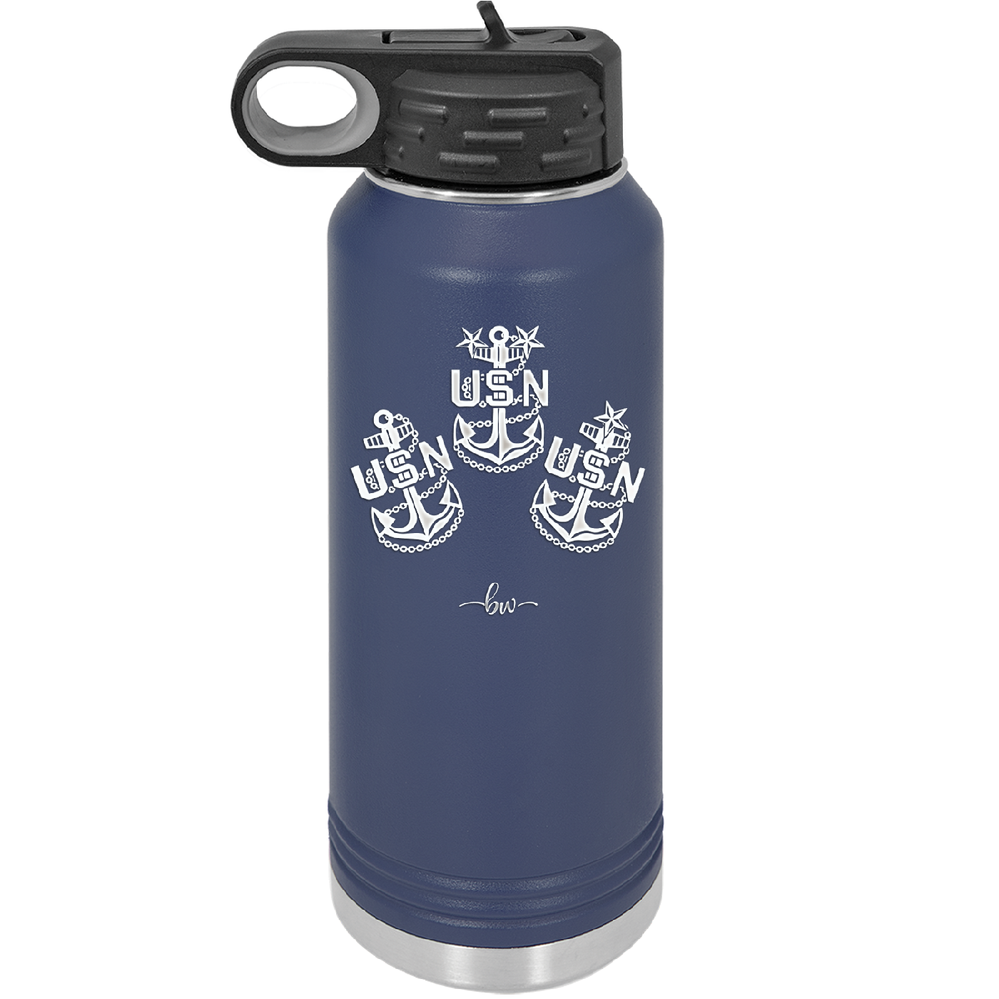 USN Petty Officer Anchor - Laser Engraved Stainless Steel Drinkware - 1609 -