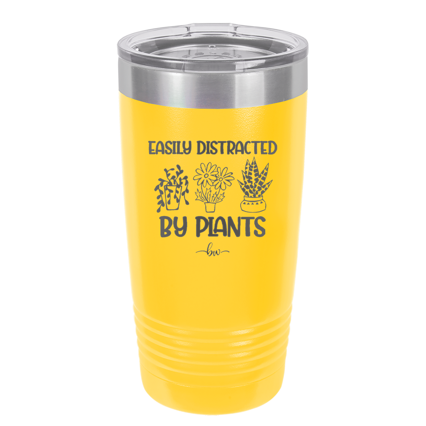Easily Distracted by Plants - Laser Engraved Stainless Steel Drinkware - 1620 -