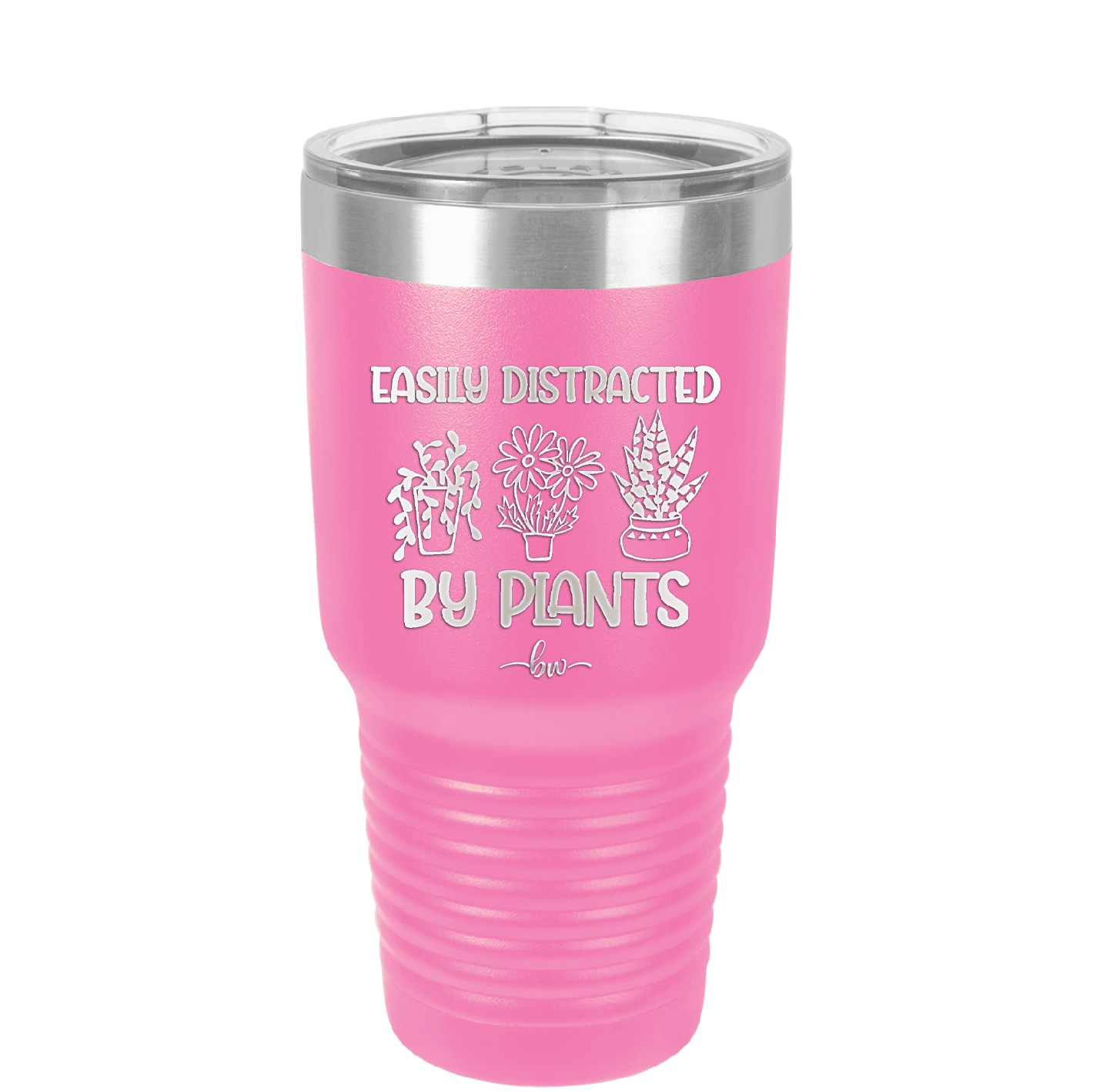 Easily Distracted by Plants - Laser Engraved Stainless Steel Drinkware - 1620 -