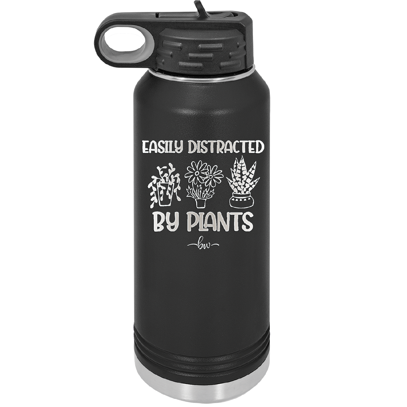 Easily Distracted by Plants - Laser Engraved Stainless Steel Drinkware - 1620 -