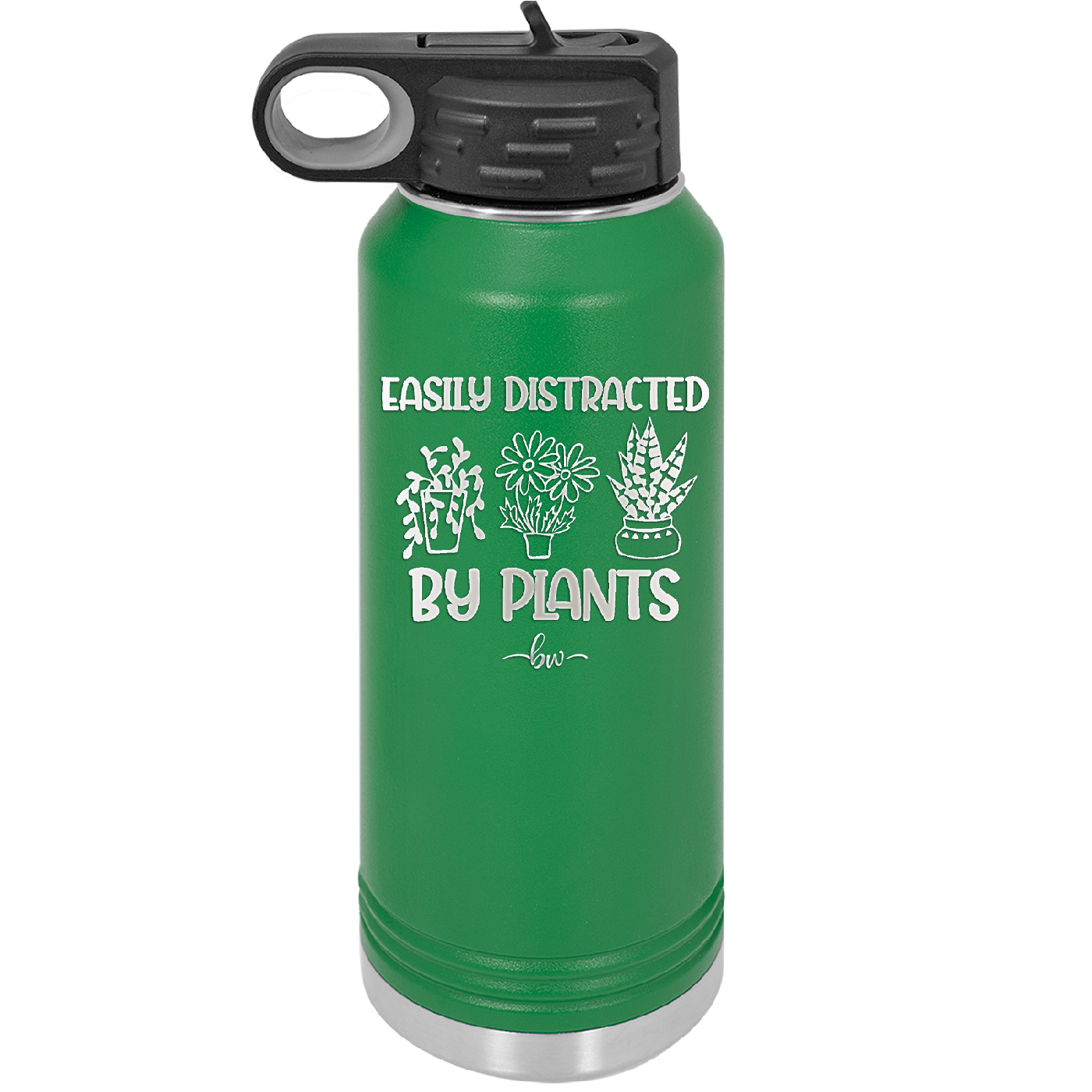 Easily Distracted by Plants - Laser Engraved Stainless Steel Drinkware - 1620 -