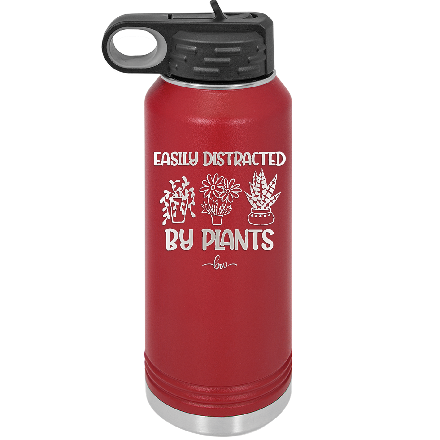 Easily Distracted by Plants - Laser Engraved Stainless Steel Drinkware - 1620 -