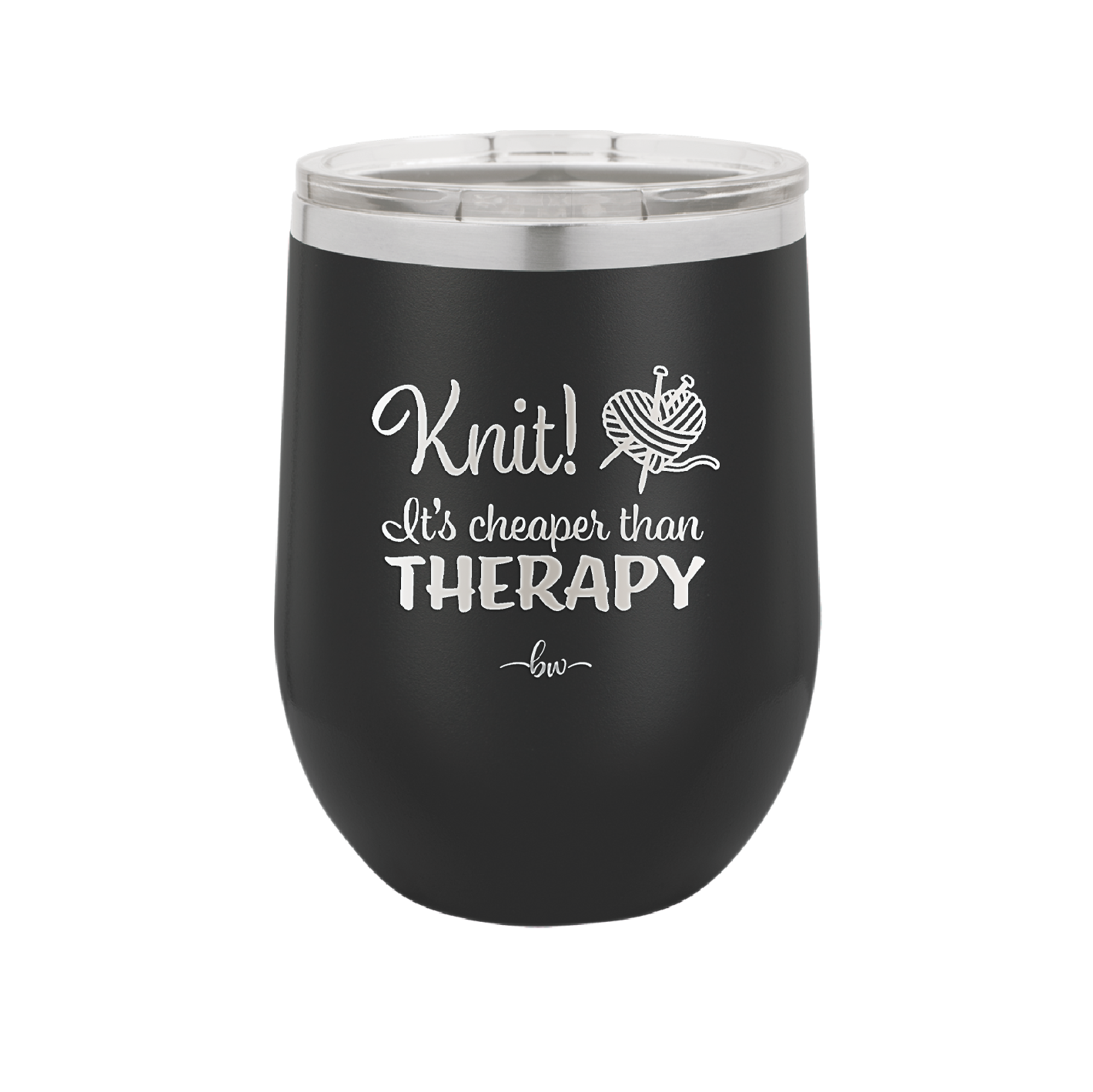 Knit Its Cheaper Than Therapy - Laser Engraved Stainless Steel Drinkware - 1623 -