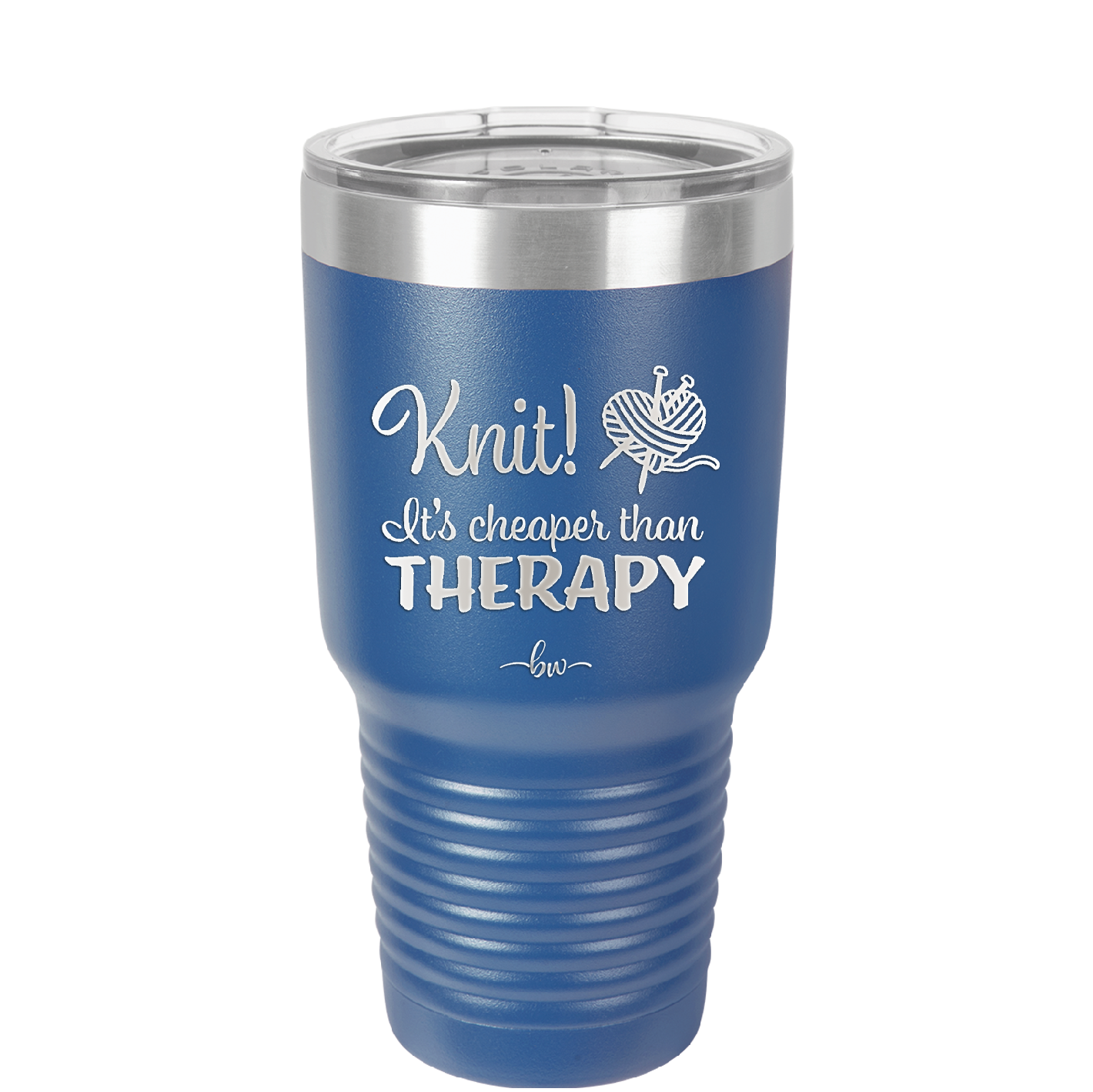 Knit Its Cheaper Than Therapy - Laser Engraved Stainless Steel Drinkware - 1623 -