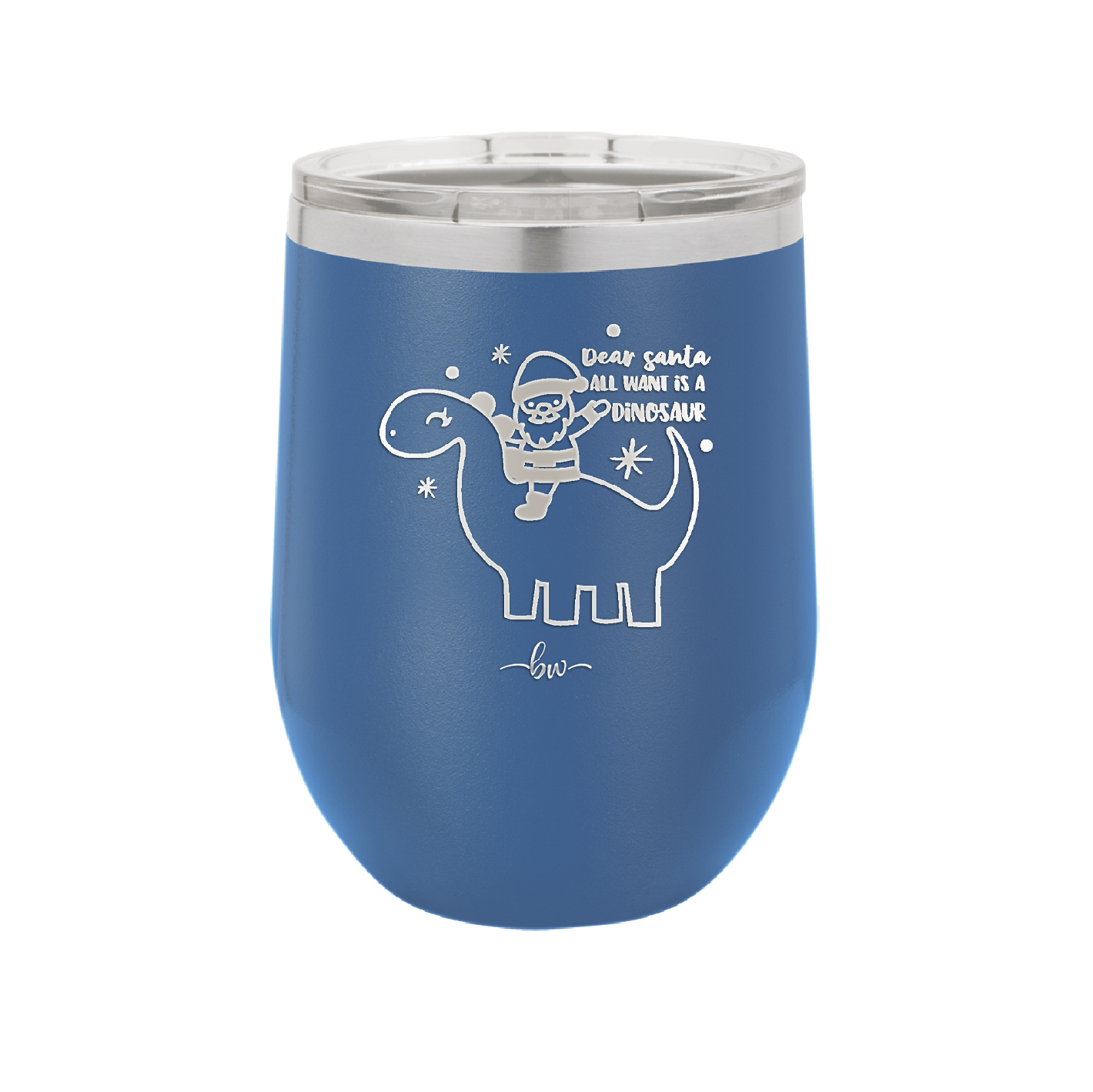 Dear Santa Dinosaur - Laser Engraved Stainless Steel Drinkware - 1646 -