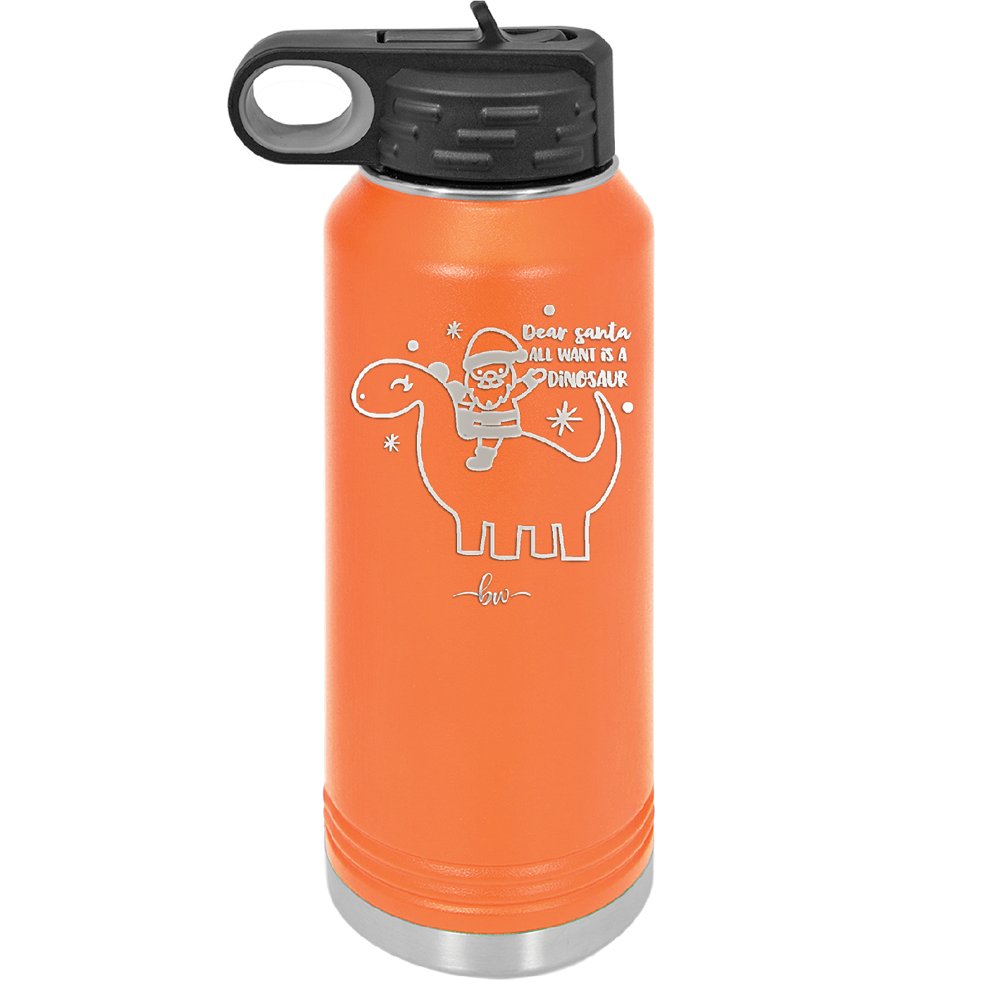 Dear Santa Dinosaur - Laser Engraved Stainless Steel Drinkware - 1646 -