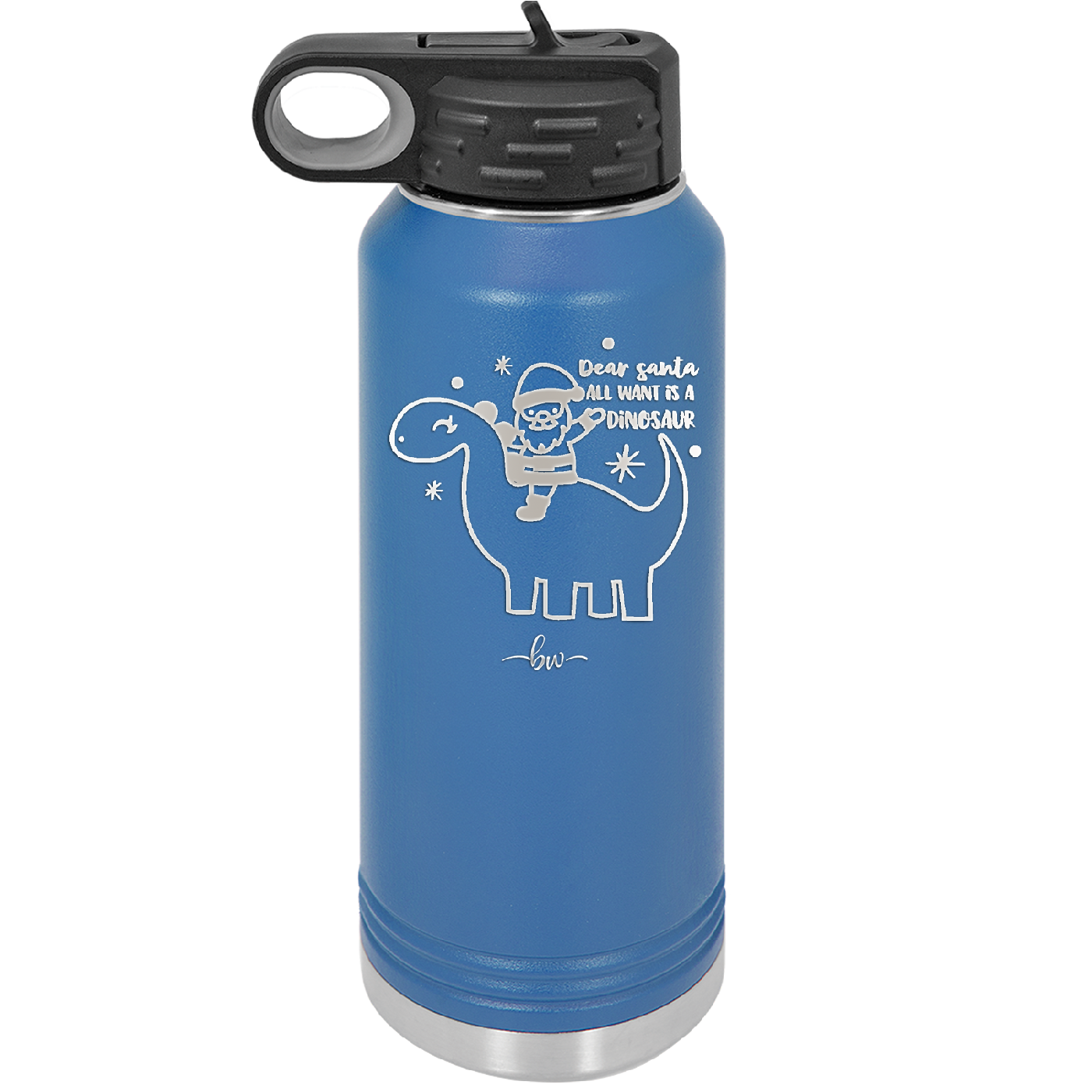 Dear Santa Dinosaur - Laser Engraved Stainless Steel Drinkware - 1646 -