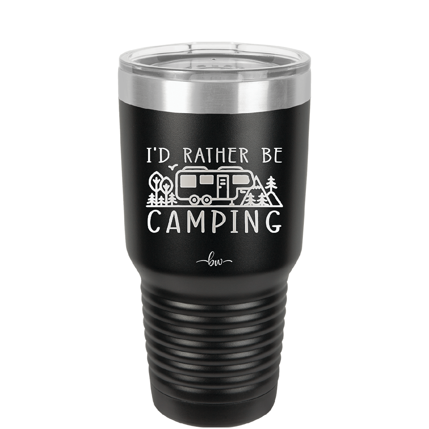 I'd Rather Be Camping Fifth Wheel - Laser Engraved Stainless Steel Drinkware - 1648 -