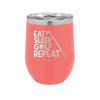 Eat Sleep Golf Repeat 1 - Laser Engraved Stainless Steel Drinkware - 1656 -