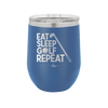 Eat Sleep Golf Repeat 1 - Laser Engraved Stainless Steel Drinkware - 1656 -