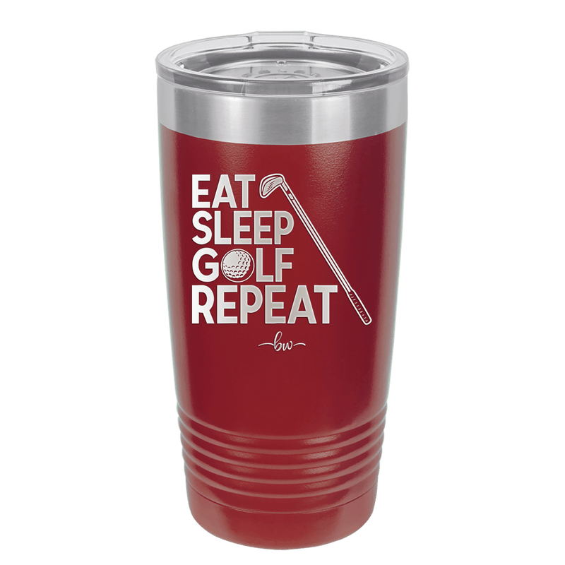 Eat Sleep Golf Repeat 1 - Laser Engraved Stainless Steel Drinkware - 1656 -
