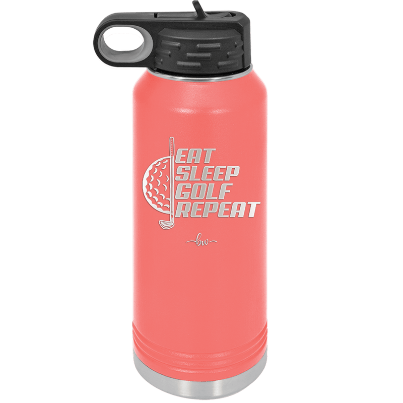 Eat Sleep Golf Repeat 2 - Laser Engraved Stainless Steel Drinkware - 1657 -