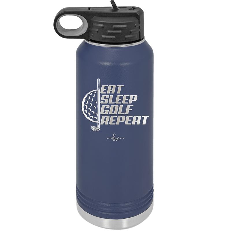 Eat Sleep Golf Repeat 2 - Laser Engraved Stainless Steel Drinkware - 1657 -