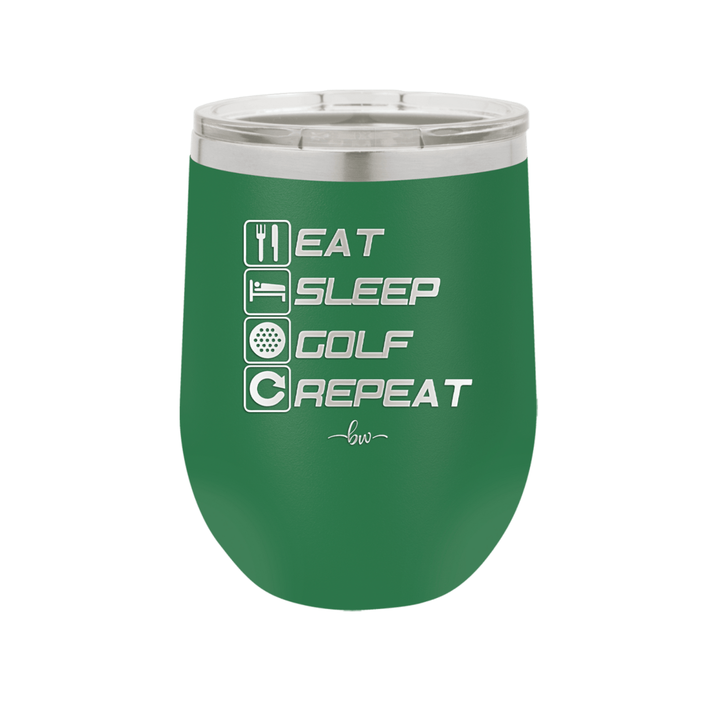 Eat Sleep Golf Repeat 3 - Laser Engraved Stainless Steel Drinkware - 1658 -