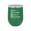 Eat Sleep Golf Repeat 3 - Laser Engraved Stainless Steel Drinkware - 1658 -