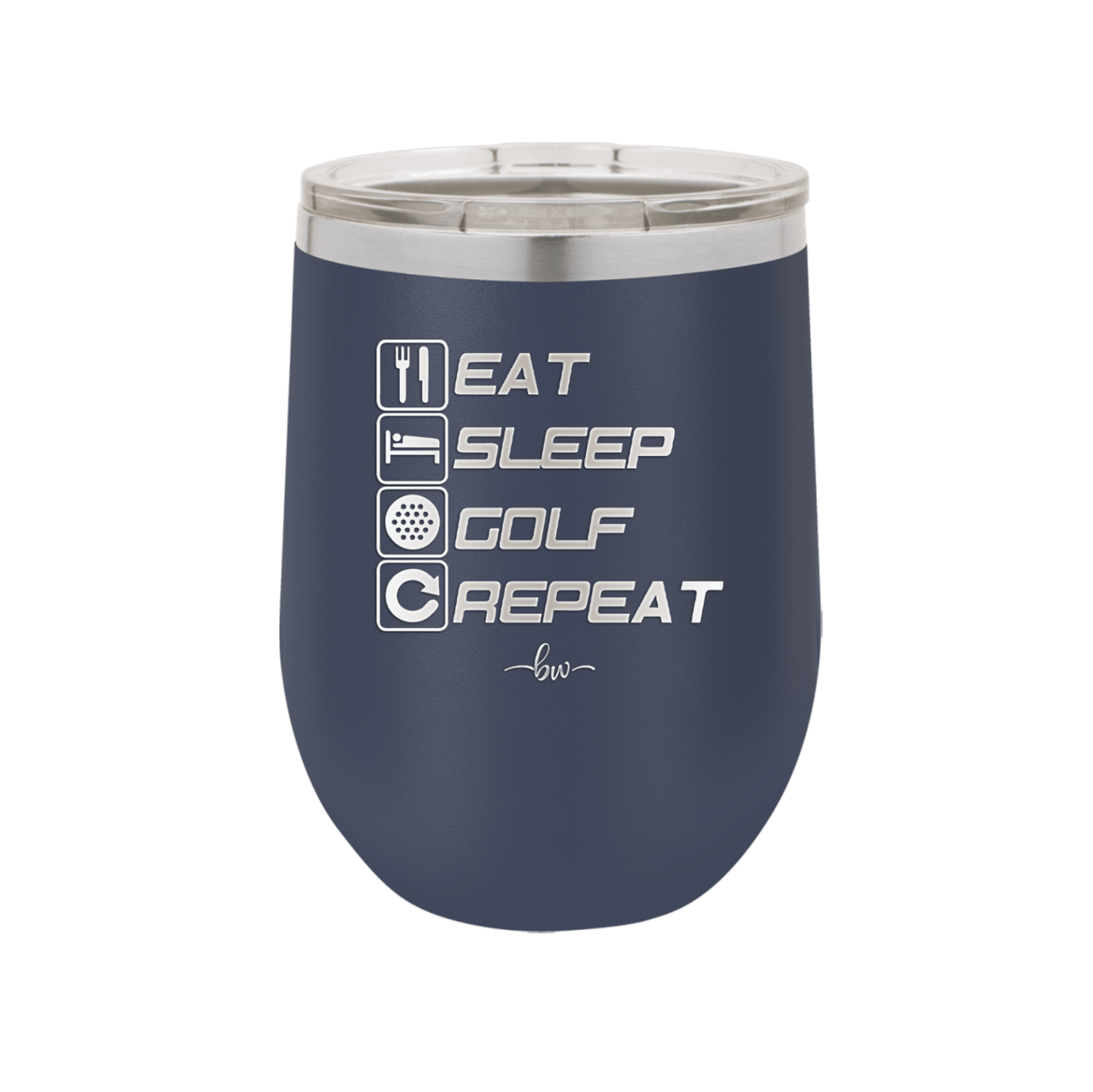 Eat Sleep Golf Repeat 3 - Laser Engraved Stainless Steel Drinkware - 1658 -