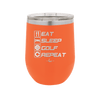 Eat Sleep Golf Repeat 3 - Laser Engraved Stainless Steel Drinkware - 1658 -
