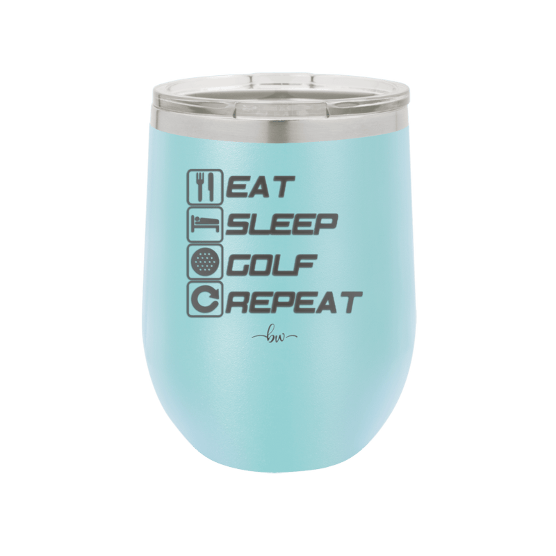 Eat Sleep Golf Repeat 3 - Laser Engraved Stainless Steel Drinkware - 1658 -