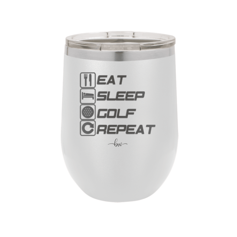 Eat Sleep Golf Repeat 3 - Laser Engraved Stainless Steel Drinkware - 1658 -