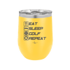 Eat Sleep Golf Repeat 3 - Laser Engraved Stainless Steel Drinkware - 1658 -