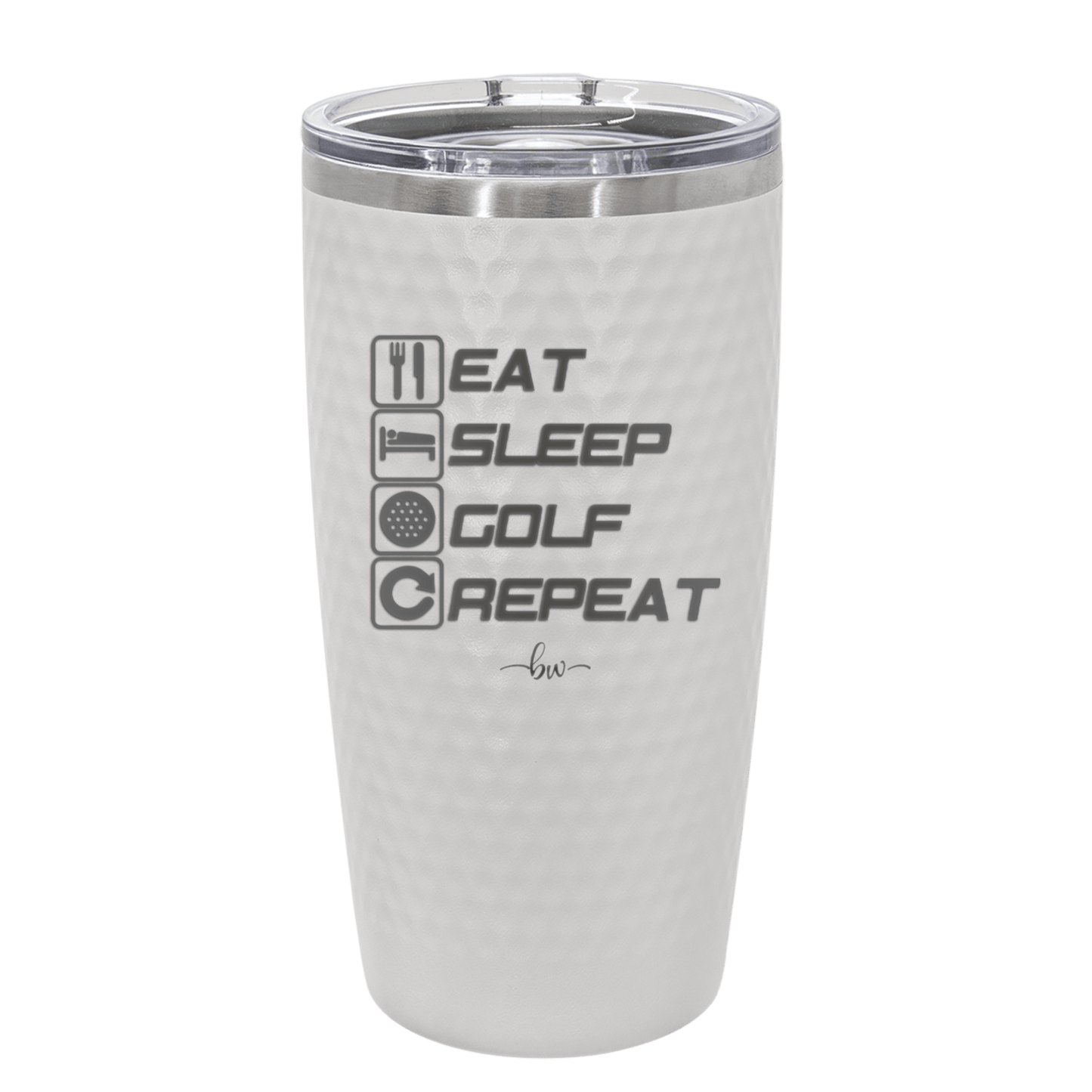 Eat Sleep Golf Repeat 3 - Laser Engraved Stainless Steel Drinkware - 1658 -