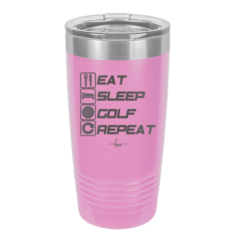 Eat Sleep Golf Repeat 3 - Laser Engraved Stainless Steel Drinkware - 1658 -
