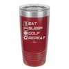 Eat Sleep Golf Repeat 3 - Laser Engraved Stainless Steel Drinkware - 1658 -