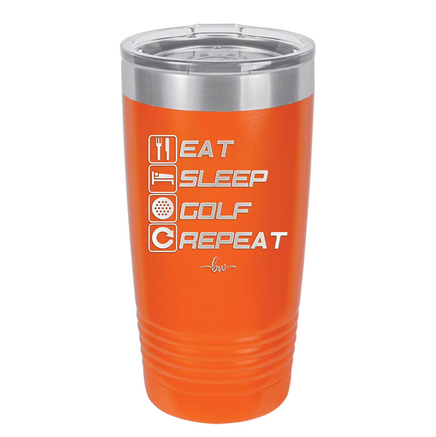 Eat Sleep Golf Repeat 3 - Laser Engraved Stainless Steel Drinkware - 1658 -