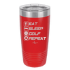 Eat Sleep Golf Repeat 3 - Laser Engraved Stainless Steel Drinkware - 1658 -