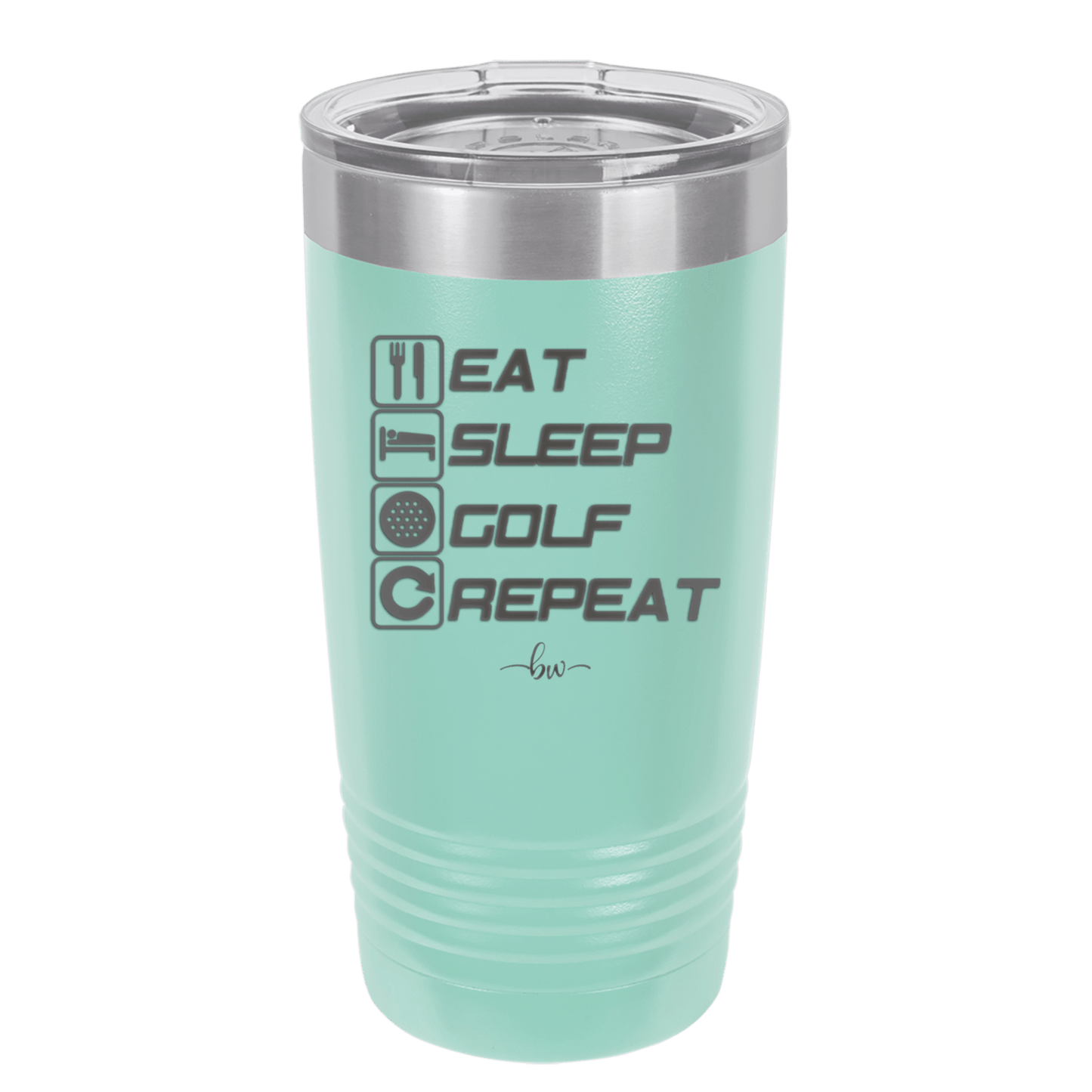 Eat Sleep Golf Repeat 3 - Laser Engraved Stainless Steel Drinkware - 1658 -
