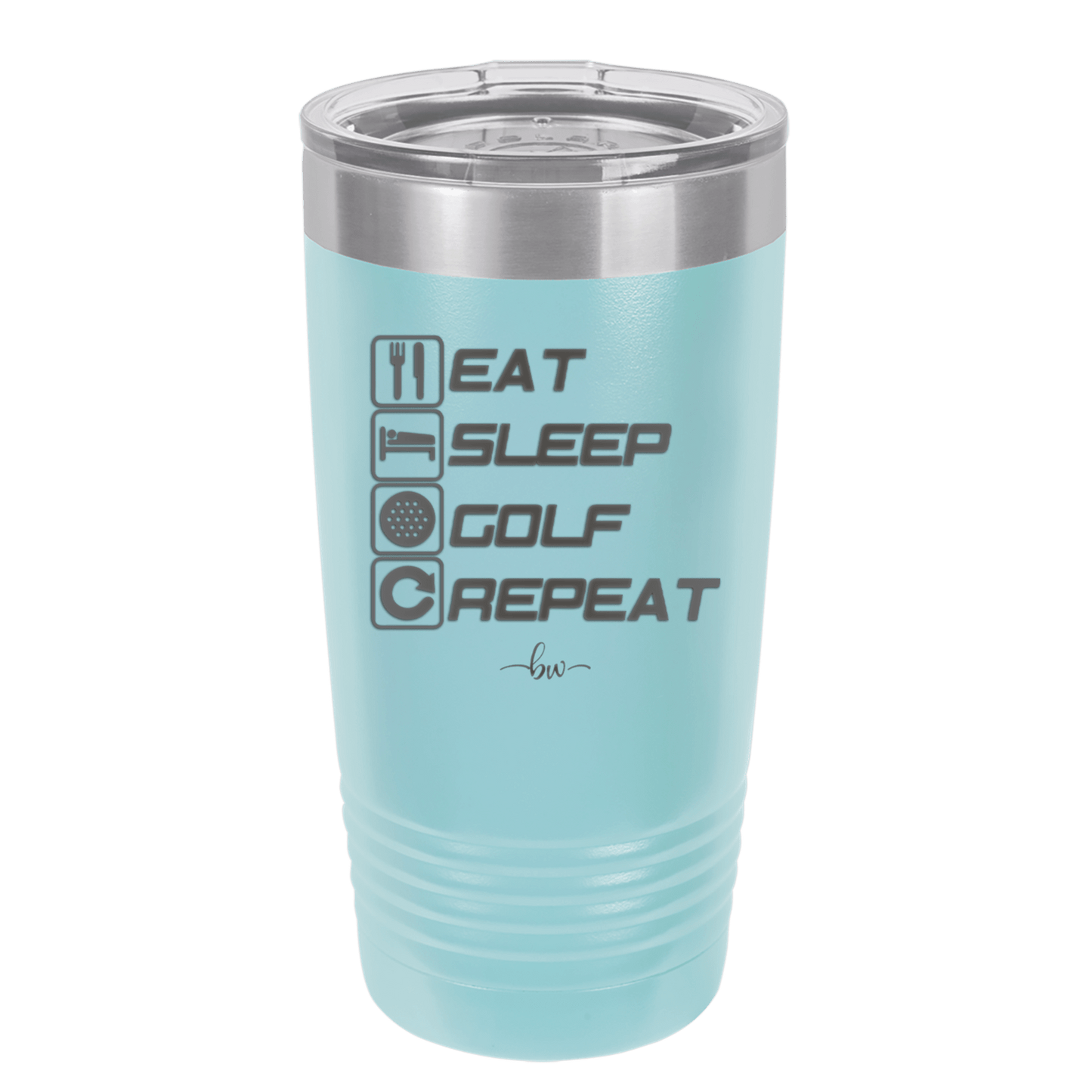 Eat Sleep Golf Repeat 3 - Laser Engraved Stainless Steel Drinkware - 1658 -