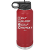 Eat Sleep Golf Repeat 3 - Laser Engraved Stainless Steel Drinkware - 1658 -