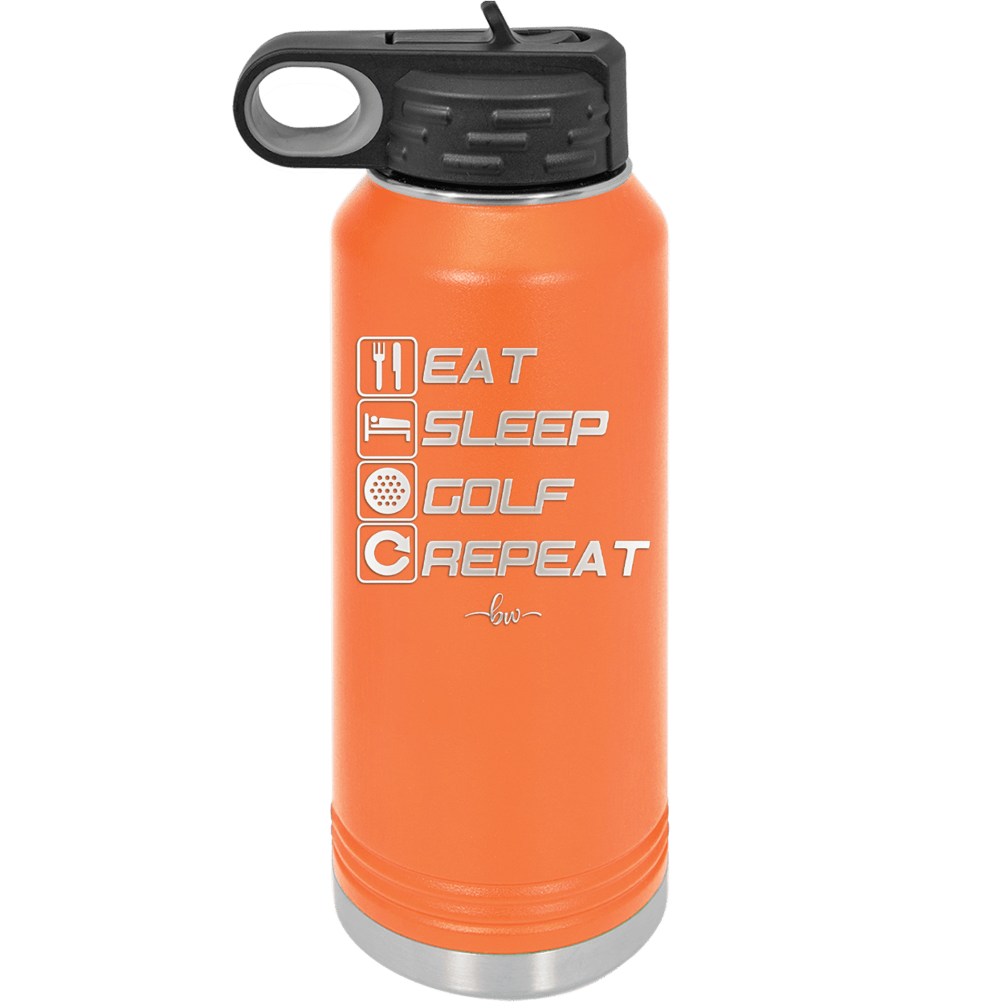 Eat Sleep Golf Repeat 3 - Laser Engraved Stainless Steel Drinkware - 1658 -