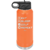 Eat Sleep Golf Repeat 3 - Laser Engraved Stainless Steel Drinkware - 1658 -